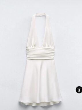 ZARA White Halter Mini Dress Size S - NWT
